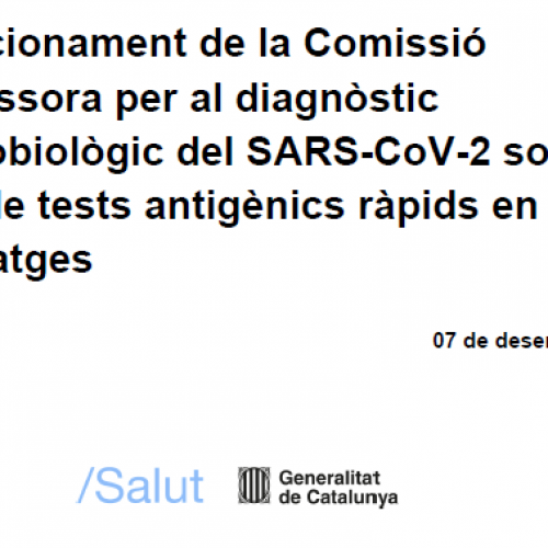 Informe de Posicionamiento sobre el uso de tests antigénicos rápidos