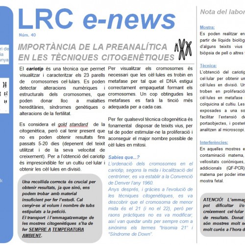 La Preanalítica en las técnicas citogenéticas