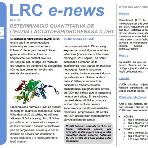 Determinació quantitativa de l'enzim LDH